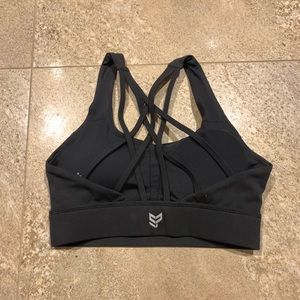 Black TFL strappy back sports bra